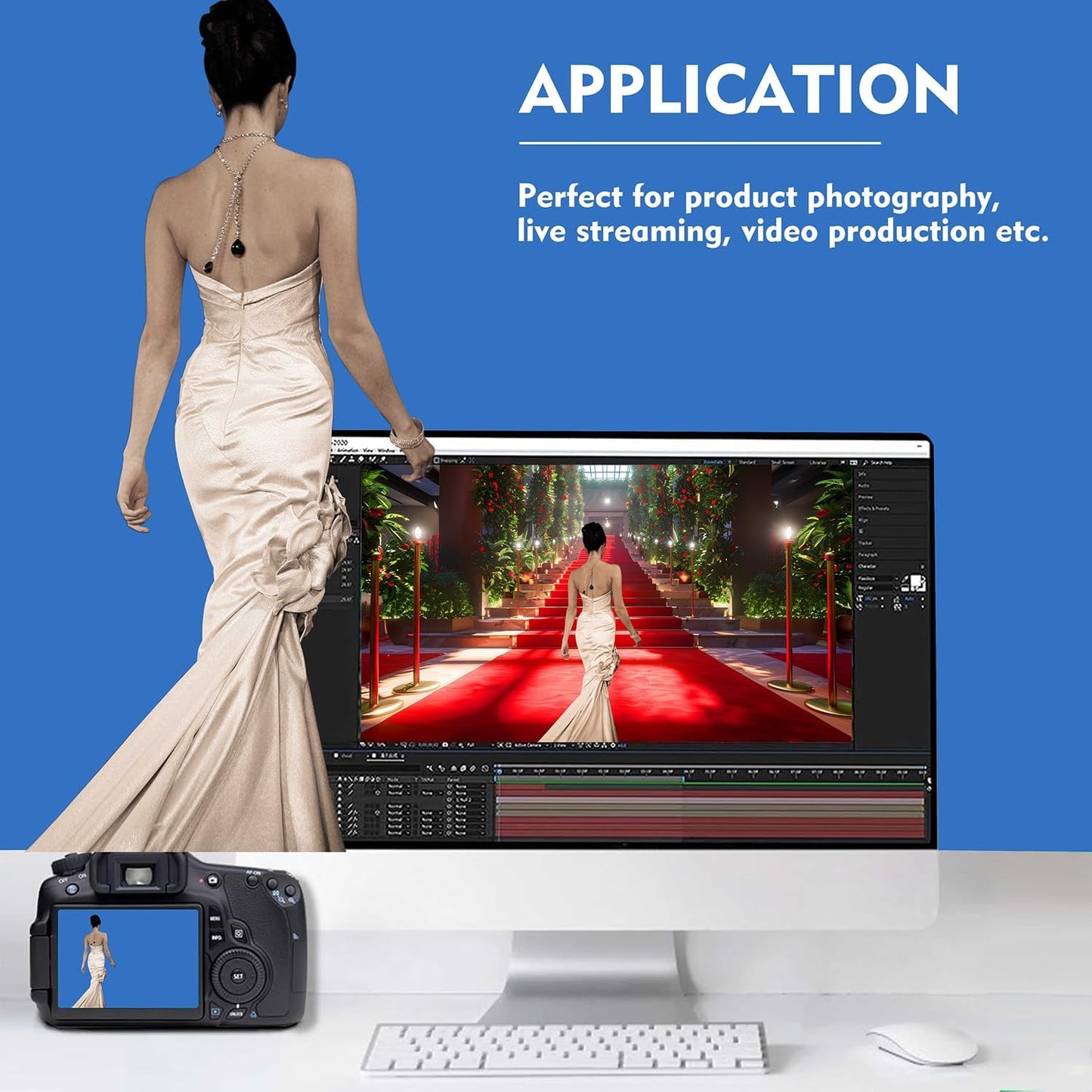 Royal Blue Backdrop, Photo Booth Portrait Photography Backdrops, Studio Blue Screen Backdrop for Photoshoot Streaming Video Shooting, Photo Backdrop 6x9ft