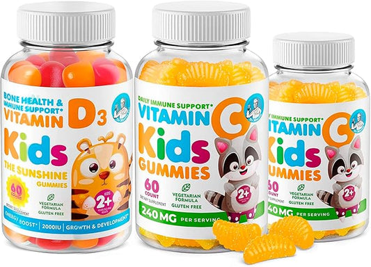 DR. MORITZ Vitamin D Gummies for Kids & Adults and Vitamin C Gummies (2 Pack)