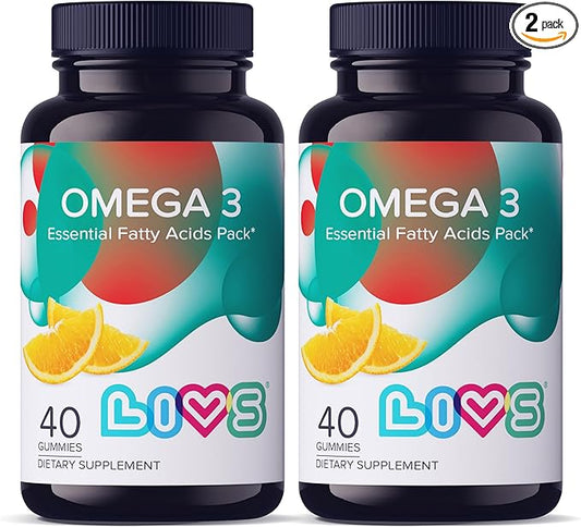 Omega 3 Gummies for Adults with Flaxseed Oil (Omega 3, 6, 9) – Heart Health, Brain Function, Joint & Eye Support for Women & Men | Vegan, Non GMO, Gluten Free Gummy Vitamins | Orange Flavor- 80ct