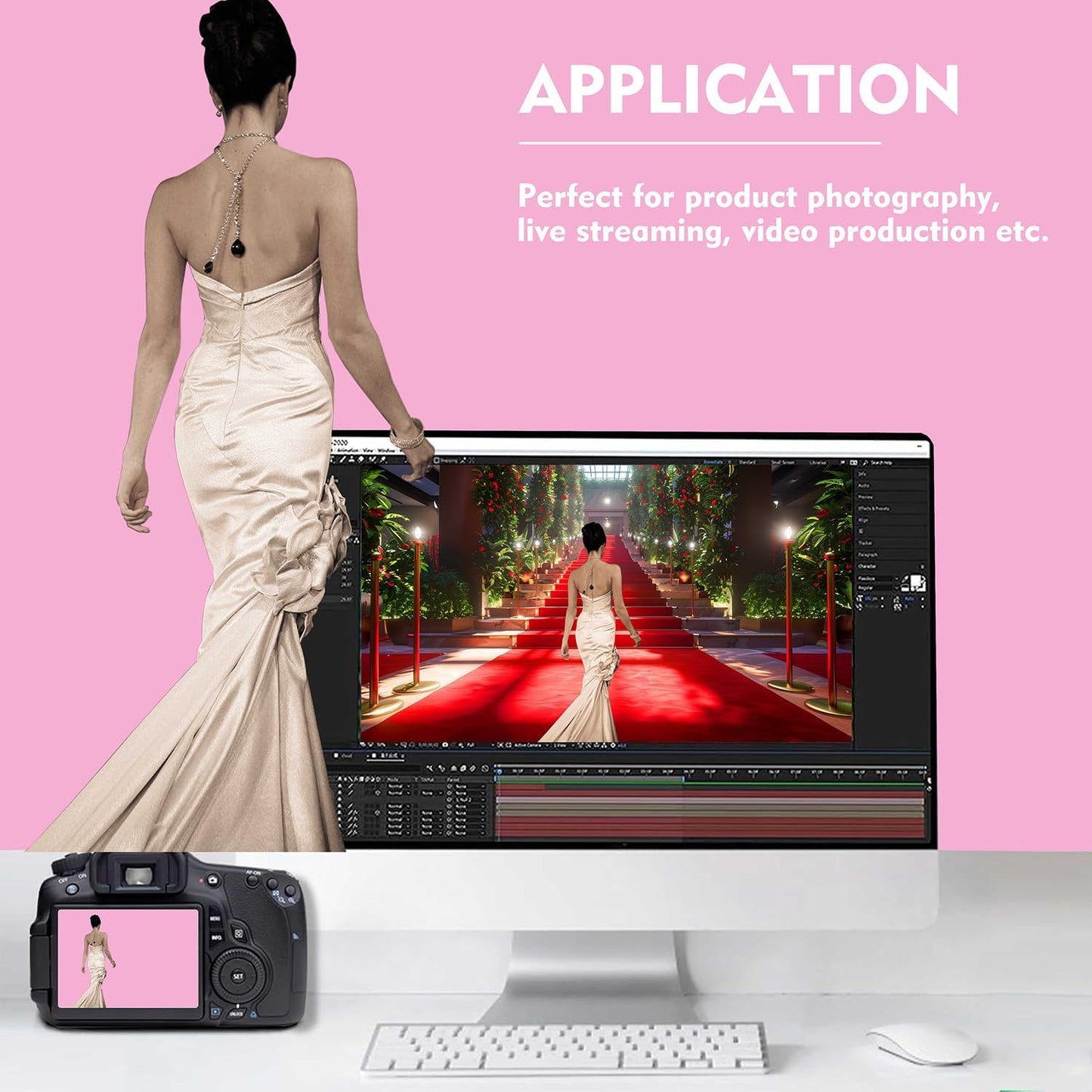 Pink Photography Backdrops, Photo Booth Video Shooting Photo Backdrop, Portrait Background for Photography, Photo Studio Pink Backdrops for Photoshoot 10x20ft