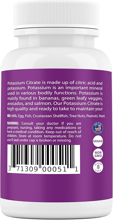 Safrel Potassium Citrate 99mg Capsules, 500 Servings