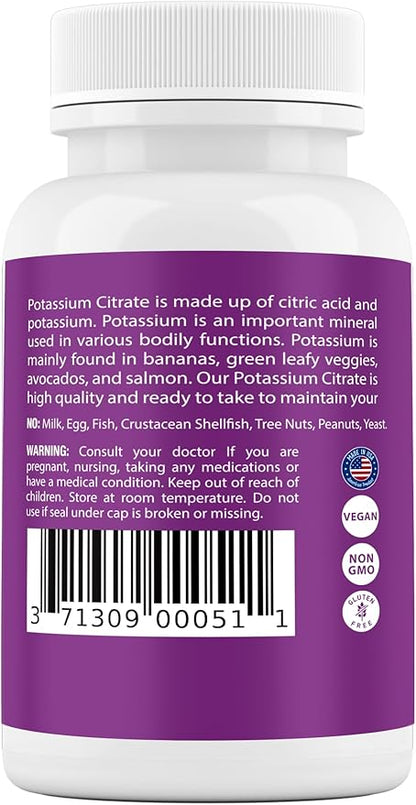 Safrel Potassium Citrate 99mg Capsules, 500 Servings