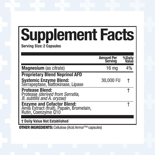 Arthur Andrew Medical, Neprinol AFD, Multi Enzyme Blend with Serrapeptase & Nattokinase, 90 Count (Pack of 1)