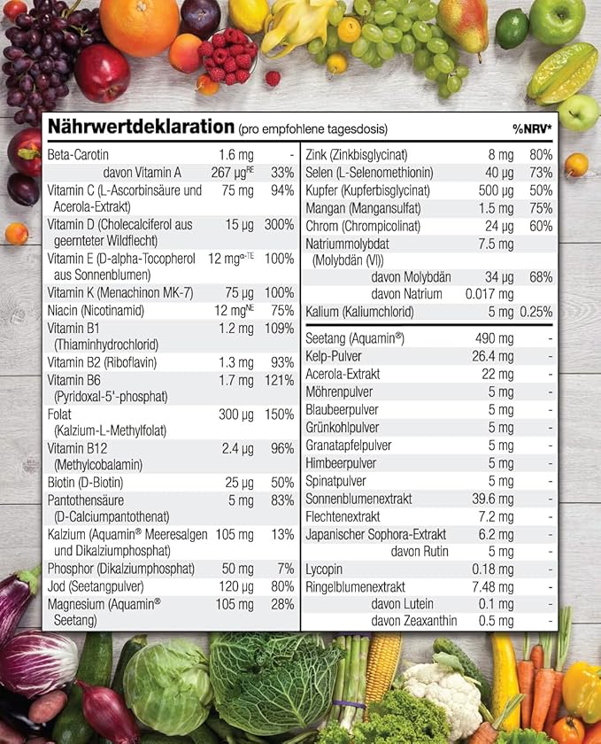 NATURELO Teen Multivitamin - Whole Food Multivitamin - with Minerals for Teenage Boys & Girls - Supplement for Active Kids - Non-GMO - Vegan & Vegetarian - 60 Capsules