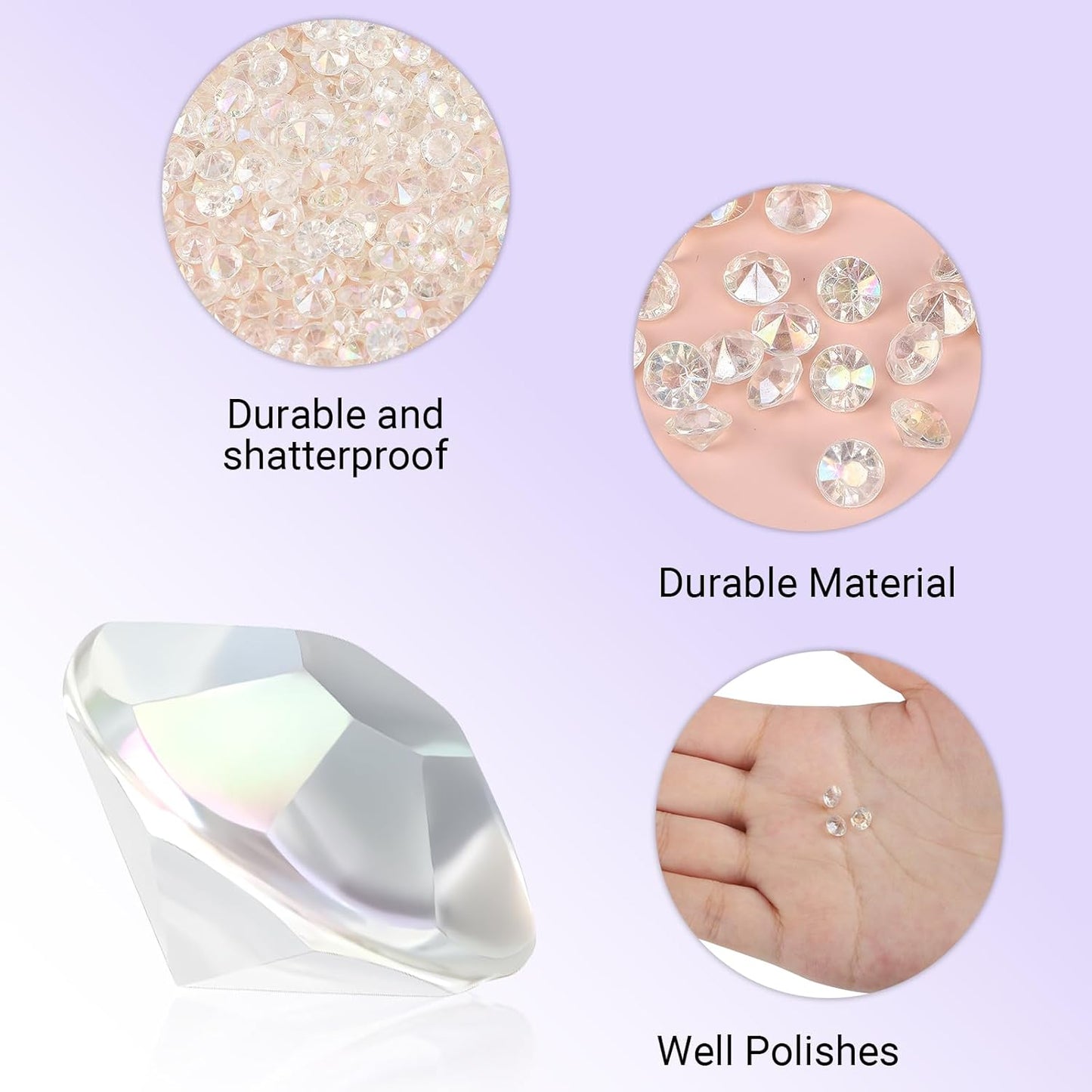 SUREAM 4500PCS Acrylic Diamonds Gems, Colorful 6mm Crystal AB Ice Rocks Crystals for Vase Filler, Table Scatter, Christmas, Wedding, Birthday Party, Arts & Crafts, Home Decorations