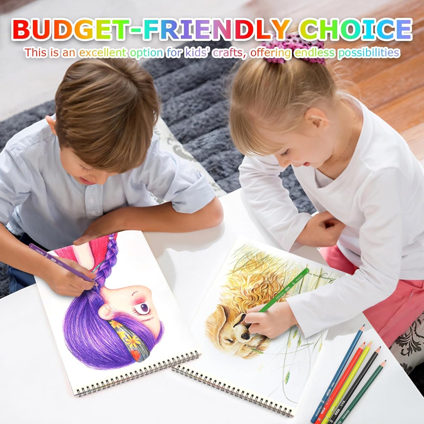 Hapikalor Drawing Pad for Kids, Sketch Pads 50 Sheets, 3-Pack Kids Travel Activities Spiral Bound Drawing Books Bulk 6" x 9 ", Drawing Paper for Kids 9-12