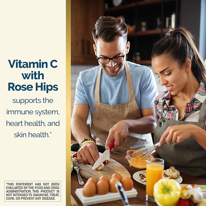 Nature's Wonder Vitamin C 1000 mg with Rose Hips Tablets for Immune Health, 250 Servings, 250 count