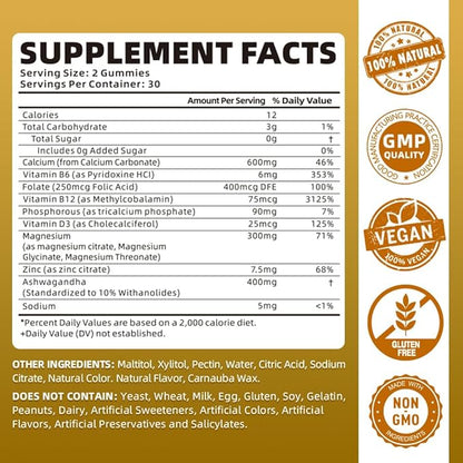 softbear Calcium Magnesium Zinc Gummies for Women, High Absorption Calcium Magnesium Supplement Chewable Calcium 600 mg for Bone Strength Vegan Mango Flavor 60 Gummies