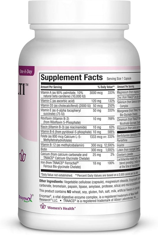 Womens Multivitamin – Essential Multivitamin for Women Supplement with Vitamins A B C D E Calcium Zinc Biotin & More – Daily Multi Vitamins and Multiminerals for Gut Support - Kosher (60 Capsules)