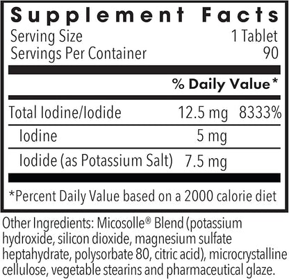Iodoral 12.5 mg Supplement - Iodine Supplements for Thyroid Support, Potassium Iodide Tablets, Lugol Solution, Daily Vitamins and Minerals, High Potency Iodine Tablets - 90 Count (Pack of 2)
