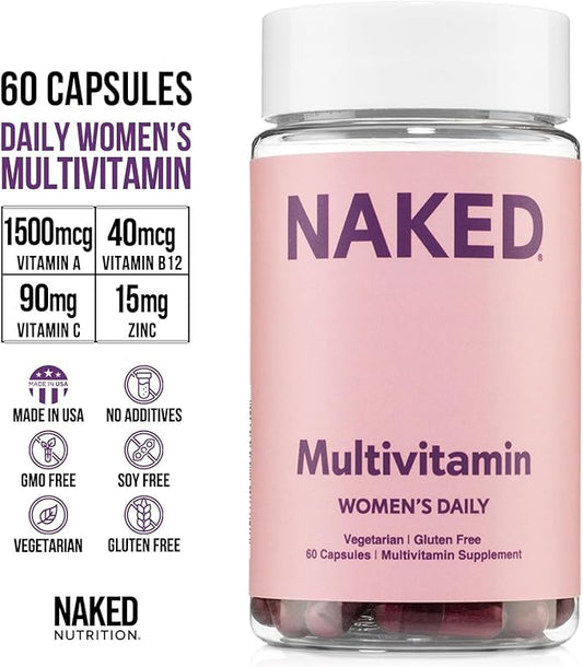 Ella Women's Multi - Daily Multivitamin - Vitamins A, C, E, Selenium, Zinc, Fruit and Super Green Extracts, to Boost Immune Support - Gluten-Free and Vegetarian Vitamins, 60 Capsules