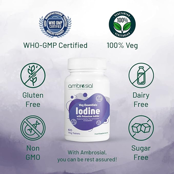 Ambrosial Iodine 5000mcg Tablets (Pack of 1-60 Tablets)