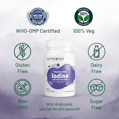Ambrosial Iodine 5000mcg Tablets (Pack of 1-60 Tablets)