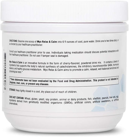 MYOXCIENCE Myo Relax & Calm | Myo-Inositol, L-Theanine, Taurine, Magnesium & GABA | Supports Sleep, Neurotransmitter & Hormone Support