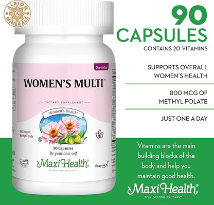 Multivitamin for Women – Essential Womens Multivitamin Supplement with Vitamins A B C D E Calcium Zinc Biotin & More – Daily Multi Vitamins and Multiminerals for Gut Support 90 Capsules