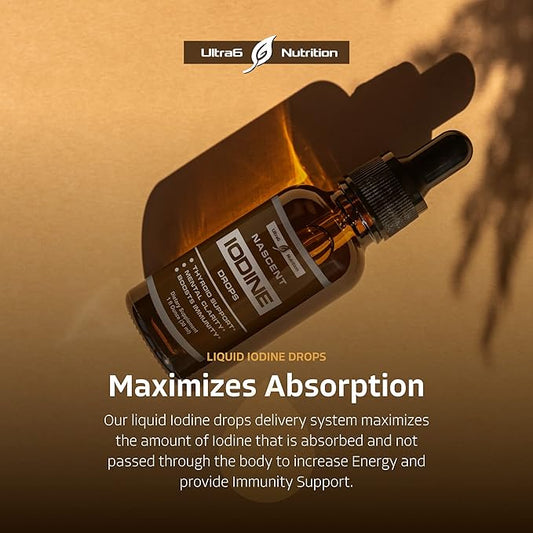 Nascent Iodine Supplement | Nascent Iodine Drops for Increased Energy & Optimal Health | Liquid Supplement and Immunity Booster
