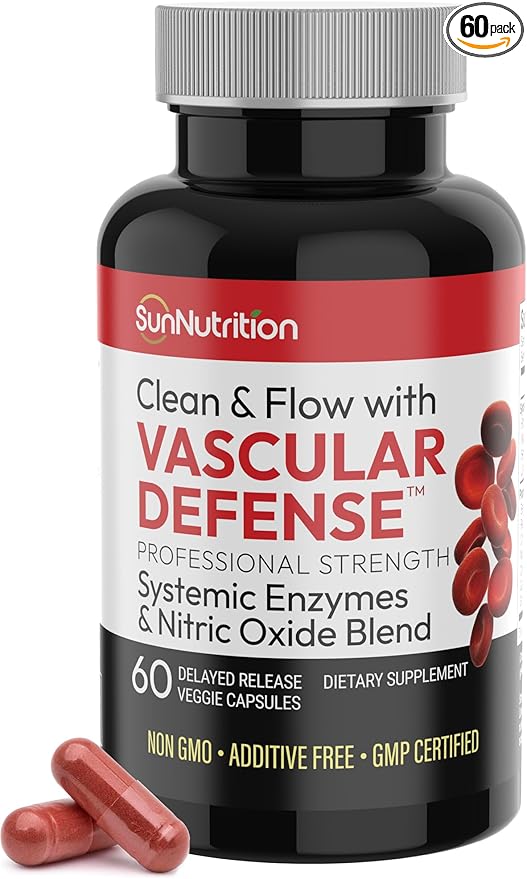 Nattokinase Supplement Nitric Oxide Capsules Beet Root Extract High Potency Lumbrokinase & Bromelain Systemic Enzymes Spike Protein Detox Clean & Flow Vascular Defense 60 Caps 30 Servings