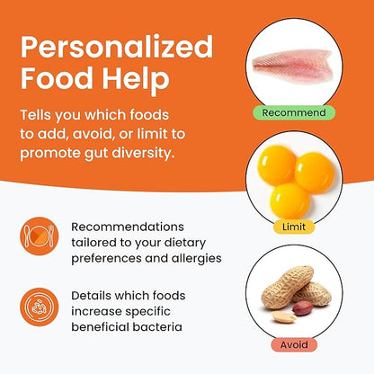 Ombre Gut Health Test Kit - Probiotic Recommender at Home Test for Women & Men - Detailed Custom Gut Microbiome Analysis for Digestive, Immune and Mental Health with Food Suggestions