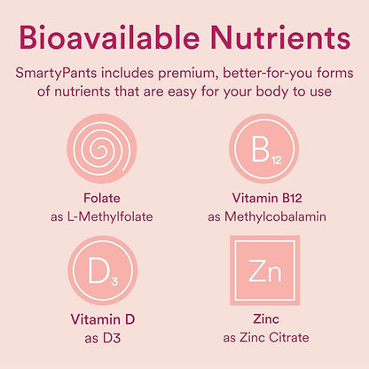 SmartyPants Multivitamin Gummy for Women 50 and Over: Omega 3 Fish Oil (EPA/DHA), Methylfolate, CoQ10, Vitamin D3, C, Vitamin B12, B6, A, K & Zinc, Biotin, Gluten Free, 120 Count (30 Day Supply)