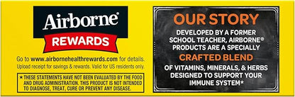 Airborne 1000mg Vitamin C with Vitamin D & Zinc, Sugar Free Multivitamin Immune Support Supplement, Antioxidants Vitamins A C & Vitamin E, 30 Effervescent Tablets, Zesty Orange Flavor
