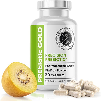 Intestinal Fortitude PREbiotic Gold: Kiwifruit Fiber, Butyrate & Prebiotic Restore Supplement to Support The Gut, Immune & Digestive Support, Anti-Bloating & Leaky Gut Repair, Dairy-Free Capsules