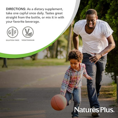 Natures Plus Source of Life Gold Multivitamin Liquid - 8 oz - with Vitamins D3, B12 & K2 - Blood, Bone & Immune Support - Vegetarian & Gluten Free - 8 Servings