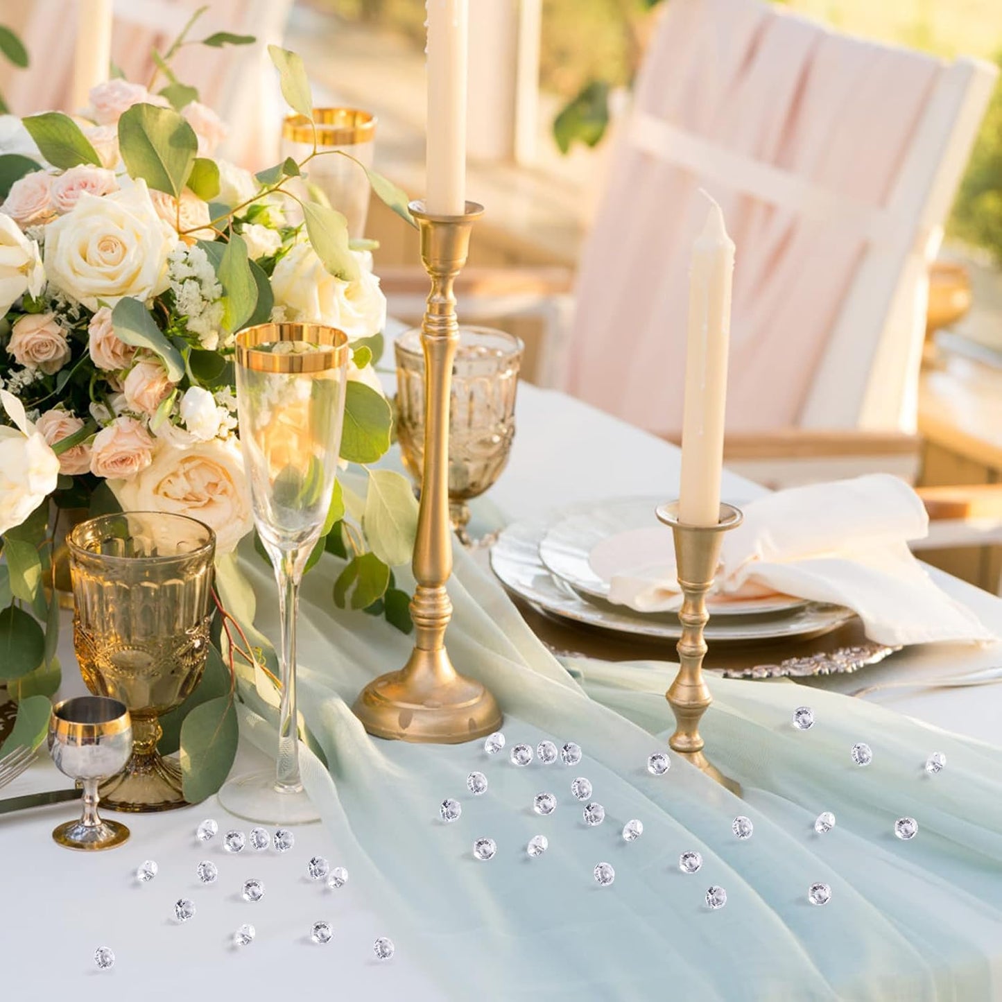 Acrylic Diamonds, 1000PCS 10mm Clear Crystals Gems Table Scatter Gemstones for Decoration Wedding Party Birthday Bridal Shower Vase Fillers