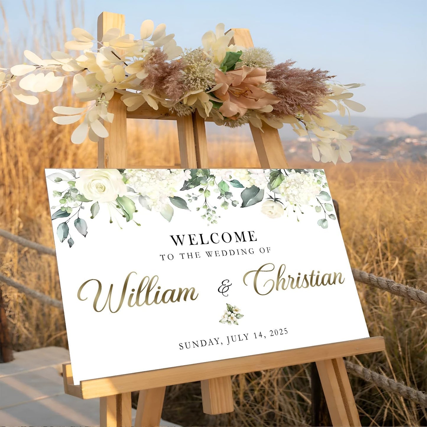 Welcome To Our Wedding Sign, Custom Wedding Welcome Sign, Easel Stand For Wedding Sign, Engagement Yard Sign, Rustic Wedding Decorations For Ceremony