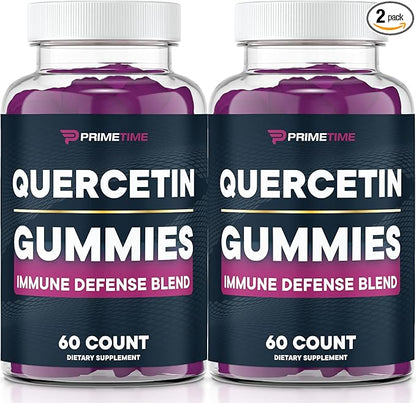 Quercetin + Zinc + Vitamin C 1000mg Gummies Supplements with Elderberry, Flavonoid Vitamin for Kids Adults Immunity, Immune Support Gummy Booster Vegan (2 Pack) 60 Count (Pack of 2)