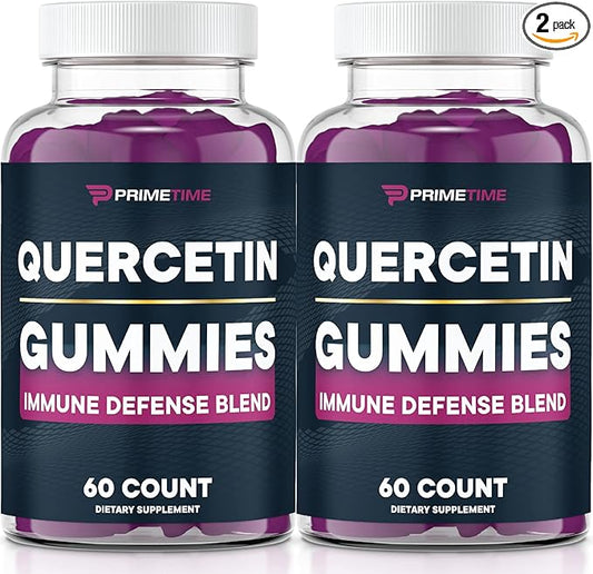 Quercetin + Zinc + Vitamin C 1000mg Gummies Supplements with Elderberry, Flavonoid Vitamin for Kids Adults Immunity, Immune Support Gummy Booster Vegan (2 Pack) 60 Count (Pack of 2)