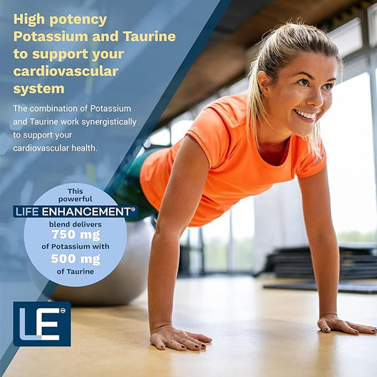 Life Enhancement Cardio Potassium Supplement Supports Muscle, Nerve & Cardiovascular Health – 750 mg Potassium Bicarbonate Promotes with No Additives and is Made in USA (120 Capsules – 60 Servings)