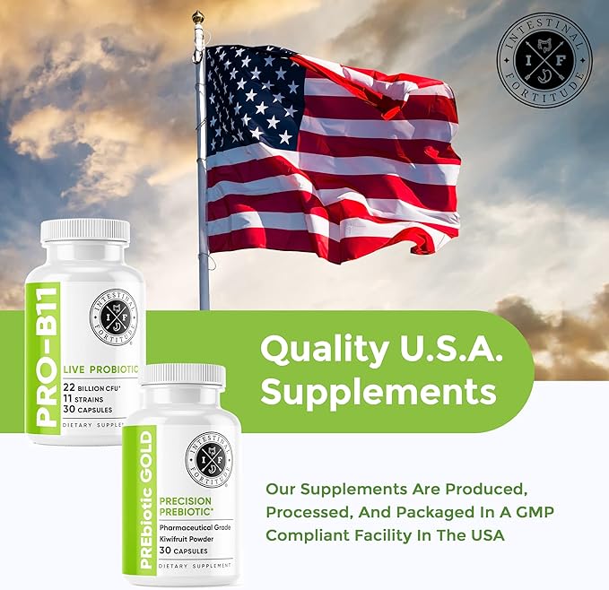 Intestinal Fortitude Prebiotic and Probiotic Supplement Bundle - 30 Capsules for Gut Health and Digestive Support, Promote Good Bacteria, Gut Lining and Support Healthy Digestion