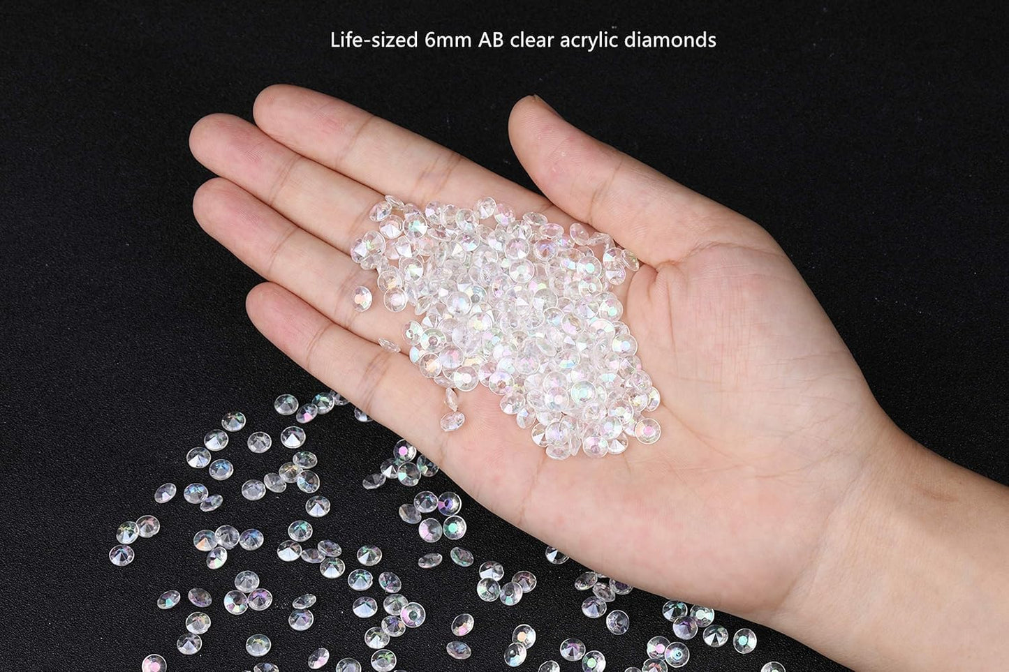 5000 pcs/Pack Wedding Table Scatter Confetti Crystals Acrylic Diamonds 6 mm Rhinestones for Wedding, Bridal Shower, Vase Beads Decorations (6mm, Light Purple)