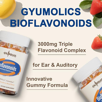 Flavonoid Supplement Gummies 3000mg – Bioflavonoid Complex with Hesperidin, Quercetin, Lemon Bioflavonoids & Vitamin C – 120 Gummies