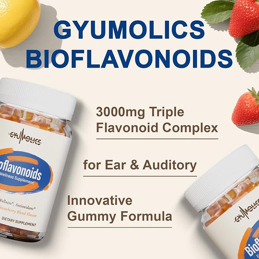 Flavonoid Supplement Gummies 3000mg – Bioflavonoid Complex with Hesperidin, Quercetin, Lemon Bioflavonoids & Vitamin C – 120 Gummies