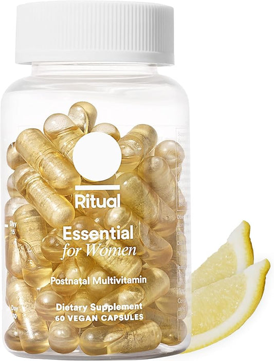 Ritual Essential for Women Postnatal Multivitamin - Postpartum Vitamin - Omega-3 DHA & Choline for Lactation Support, Vitamin A, C, D3 & Zinc for Immune Function Support*, B12, Iodine, Biotin, 30 Day