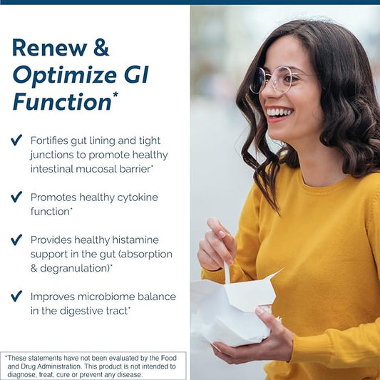 Researched Nutritionals RenewGut - GI Complex to Support Gut Lining, Healthy Histamine Levels & Digestive Health - Collagen Peptides, Zinc Carnosine, DGL & N Acetyl Glucosamine (120 Capsules)