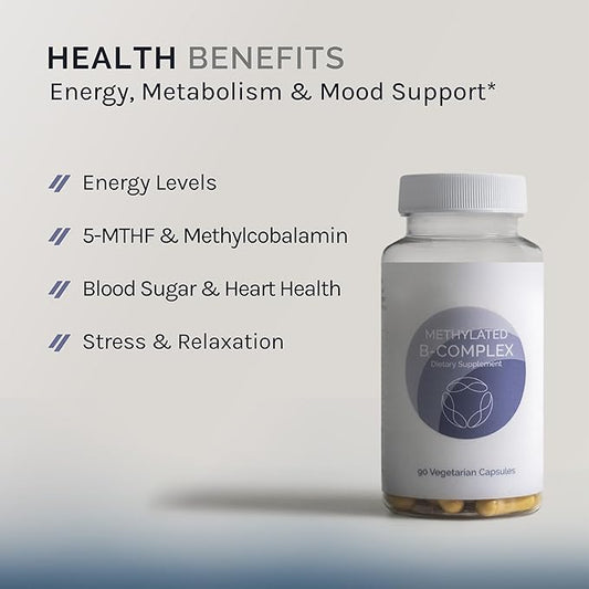 InfiniWell Methylated B Complex - Methylated Multivitamin with B Vitamins - High-Potency, Active Forms for Nervous System, Immune & Adrenal Health - Promotes Healthy Methylation (90 Capsules)