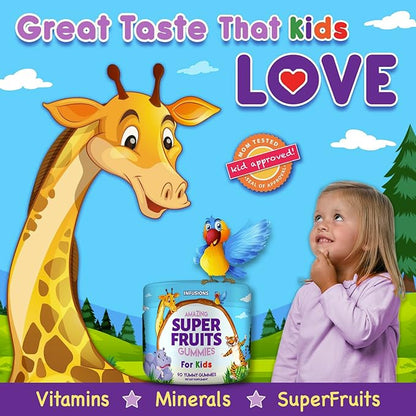 Infusions Super Fruit Gummies 180 Count w/Vitamin A,C,E + Zinc – Organic Silica, Antioxidant Blend – Vegan Friendly - Gluten Free - Non-GMO - 2 Pack