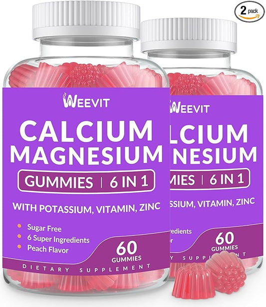 Sugar Free Calcium Gummies w/Vitamin D3 K2, Calcium Magnesium Zinc Gummies for Bone, Muscle & Immune, Algae CA Magnesium 2:1 Ratio Calcium Supplement for Women & Men - Vegan