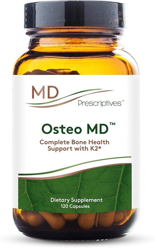 Osteo MD Bone Health Supplement - Complete Support for Strength & Mass, with Natural Vitamin D3 & K2, Calcium, & Zinc - 60 Capsules