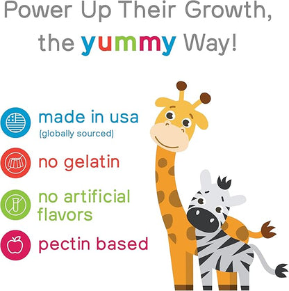Halal Multivitamin Gummies for Kids: Vitamin C, D3, and Zinc for Immunity, B6 B12 for Energy. Gluten Free Halal Gummies, 120 Count Gummy Vitamins for Kids