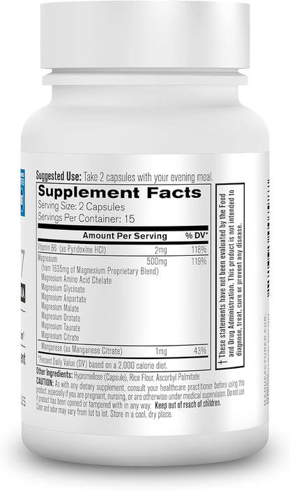 Organixx Magnesium Glycinate Supplement for Support Sleep, Muscle & Heart Health, 7 Type Magnesium Complex with Vitamin B6, Manganese Citrate, Gluten Free, Vegan, Non GMO, (30 Count 2 Pack)