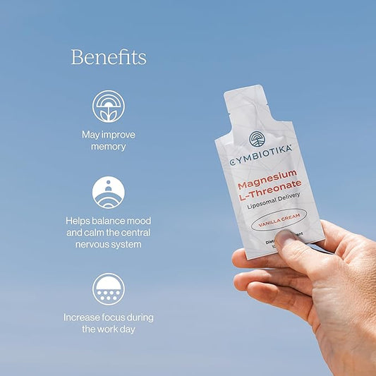 CYMBIOTIKA Magnesium L-Threonate – High-Absorption Magnesium for Brain Health, Memory, Focus & Stress Support – Promotes Mental Clarity, Relaxation & Mood Balance – Fast-Acting Liquid – 2 Month Supply