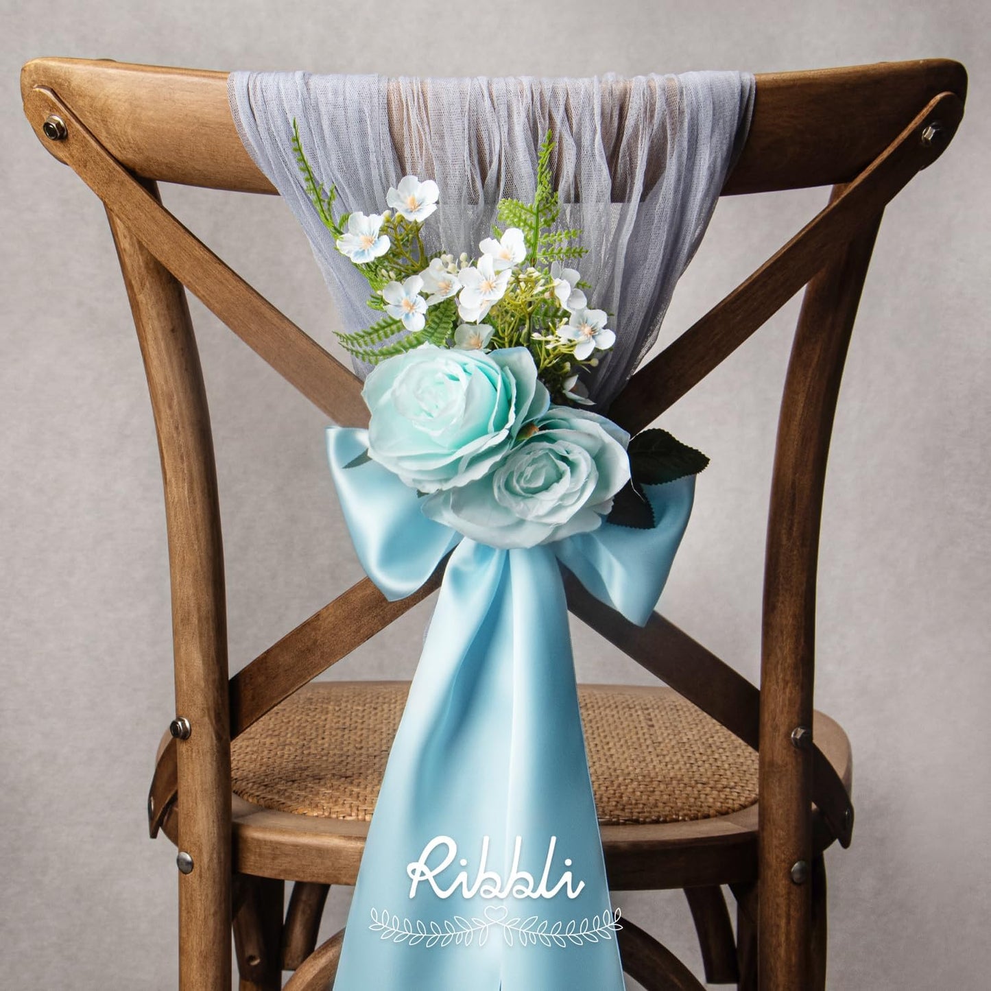 Ribbli Light Blue Satin Ribbon 4 Inch Wide Baby Blue Ribbon for Wedding Chair Sash Grand Opening Ceremony Big Bows Gift Wrapping Floral Crafts Cake Decor-Double Faced Satin Continuous 10 Yards
