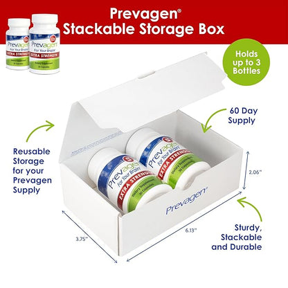 Prevagen Extra Strength 20mg, 30 Capsules |2 Pack| with Apoaequorin & Vitamin D with Attractive and Stackable Storage Box