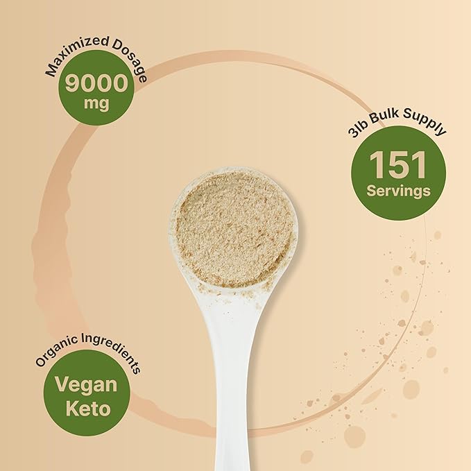 NatureBell Psyllium Husk Fiber Supplement, 9,000mg Per Serving, 3lb (48oz) Powder | Organic Soluble Fiber for Digestive & Gut Health | Plant-Based, Unflavored, Non-GMO, Gluten-Free