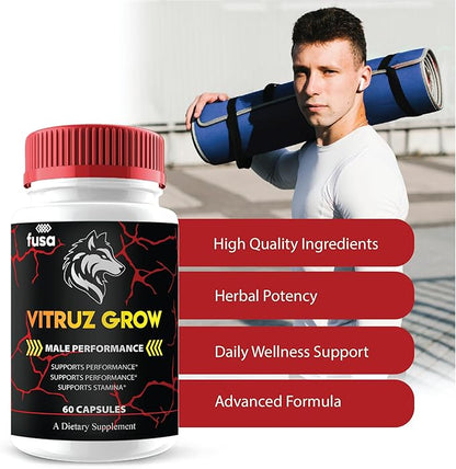(2 Pack) Vitruz Grow Supplement VitruzGrow Max Support Capsules, Vitrus Grow Maximum Strength Advanced Support Multivitamin Formula Overall Health & Wellness, VitrusGrow Supplement (120 Capsules)