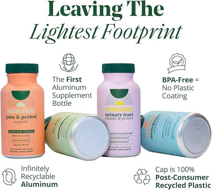 Semaine Super Powered Prebiotic + Probiotic for Women, Effective 3-in-1 Multi-Action Formula to Nourish Gut Health, Soothe IBS, Support Bloat Relief & Immunity Boost, Clinically-Studied (60 ct)