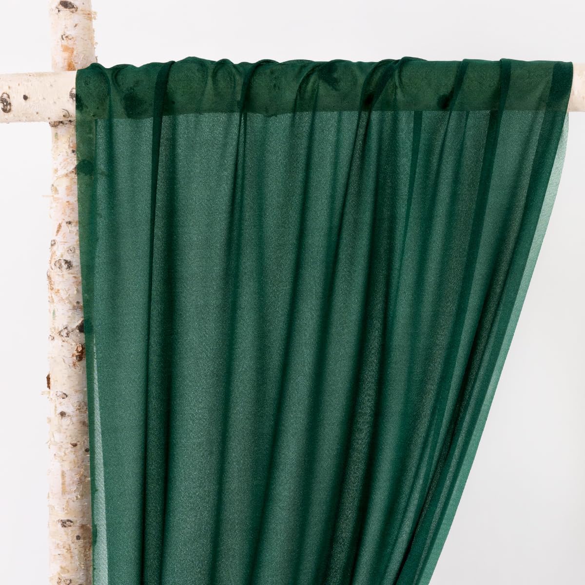 MLMW Christmas Wedding Arch Draping Fabric 2 Panels 29" x 20Ft Emerald Green Sheer Wedding Arch Backdrop Drapes Outdoor Curtain for Ceremony Party Background Ceiling Decor